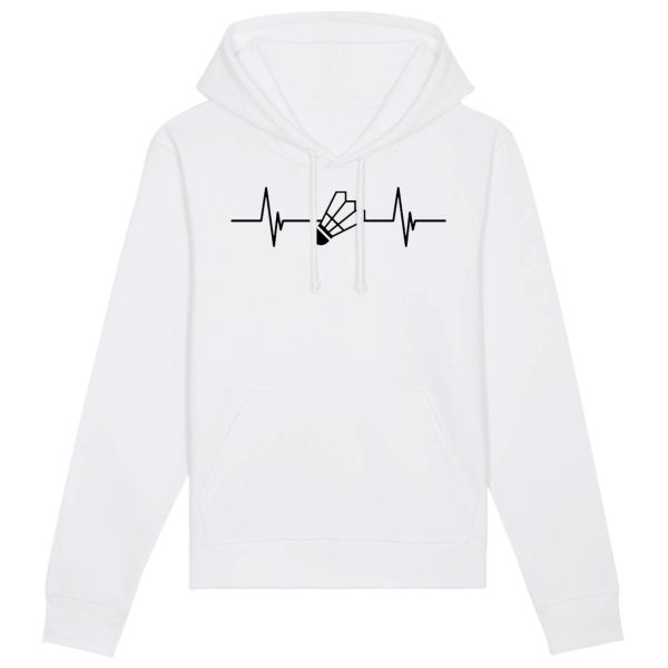 Sweat Capuche Adulte Rythme cardiaque badminton