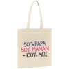 Tote bag 50 maman 50 papa