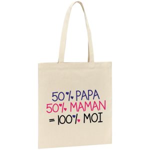 Tote bag 50 maman 50 papa