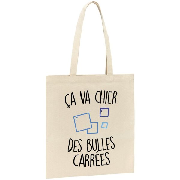 Tote bag Ca va chier des bulles carrees