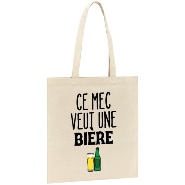 Tote bag Ce mec veut une biere