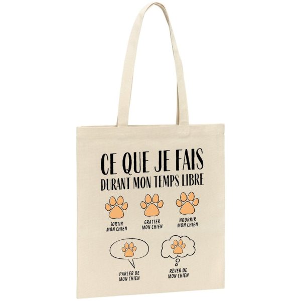 Tote bag Ce que je fais durant mon temps libre Chien