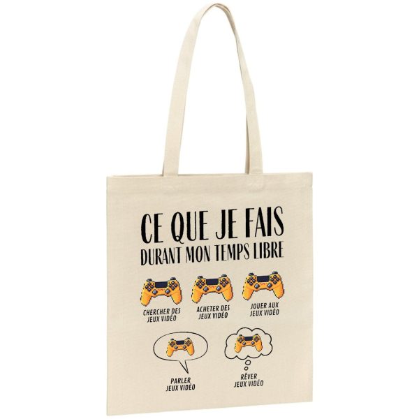 Tote bag Ce que je fais durant mon temps libre Jeux video