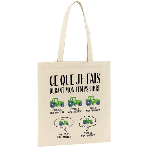 Tote bag Ce que je fais durant mon temps libre Tracteur