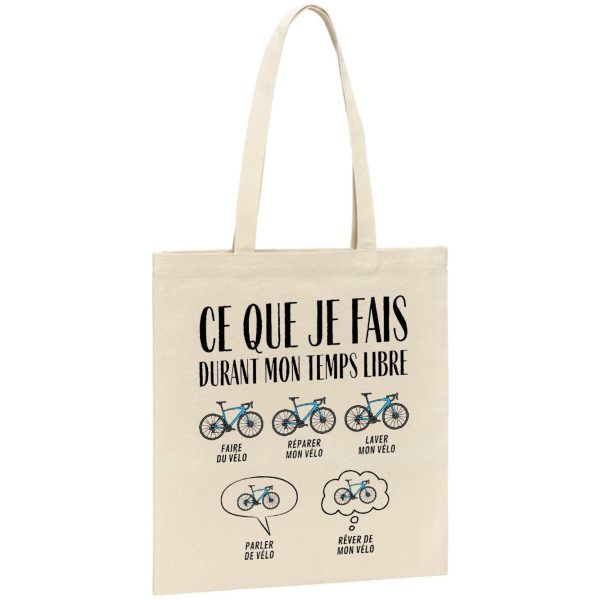 Tote bag Ce que je fais durant mon temps libre Velo