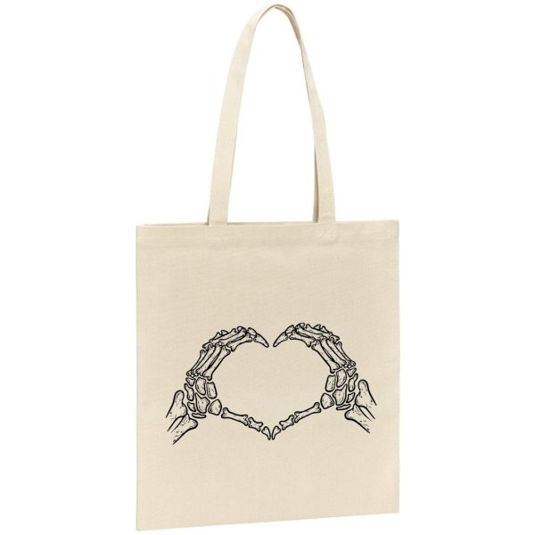 Tote bag Coeur mains squelette