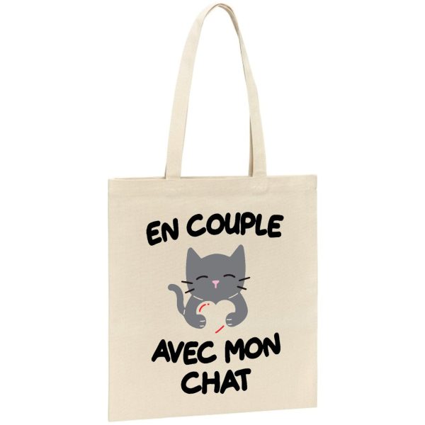 Tote bag En couple avec mon chat