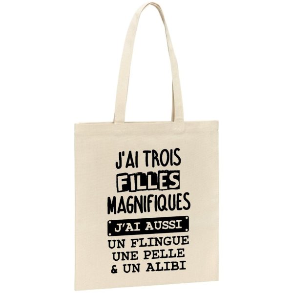 Tote bag J’ai trois filles magnifiques