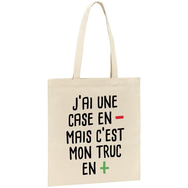 Tote bag J’ai une case en moins