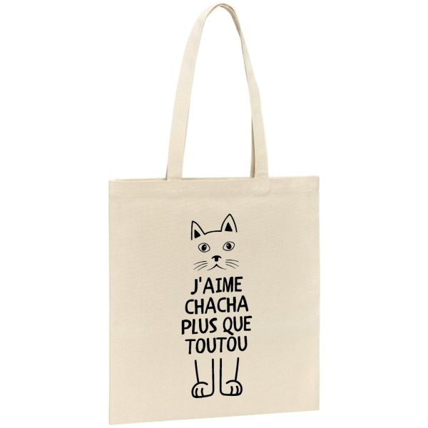 Tote bag J’aime chacha plus que toutou