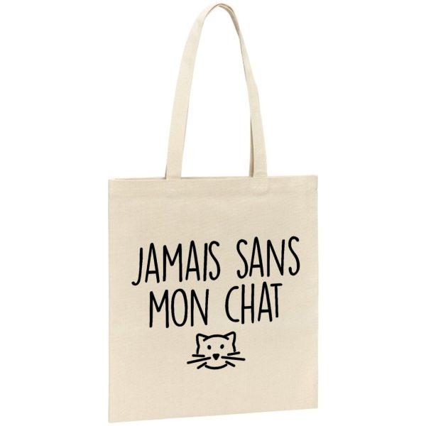 Tote bag Jamais sans mon chat