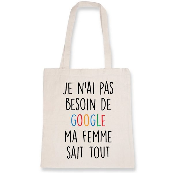 Tote bag Je n’ai pas besoin de Google