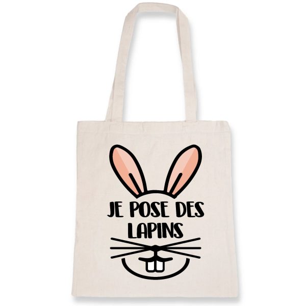 Tote bag Je pose des lapins