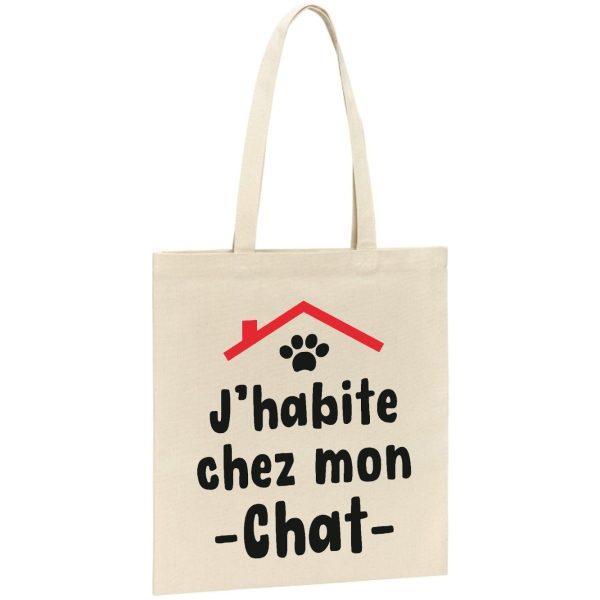 Tote bag J’habite chez mon chat