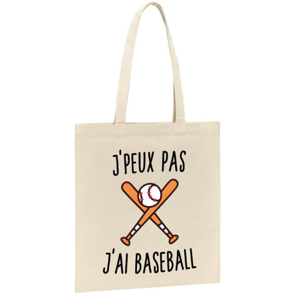 Tote bag J’peux pas j’ai baseball