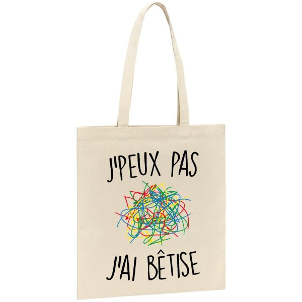 Tote bag J’peux pas j’ai betise