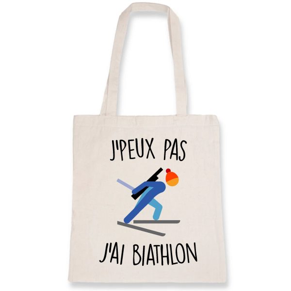 Tote bag J’peux pas j’ai biathlon