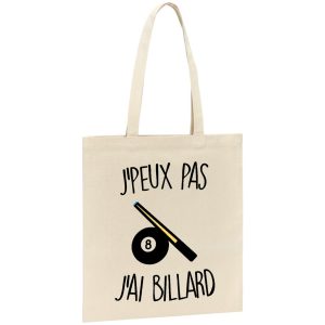 Tote bag J’peux pas j’ai billard