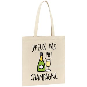 Tote bag J’peux pas j’ai champagne