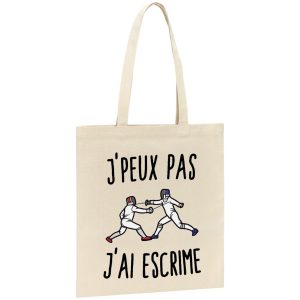 Tote bag J’peux pas j’ai escrime