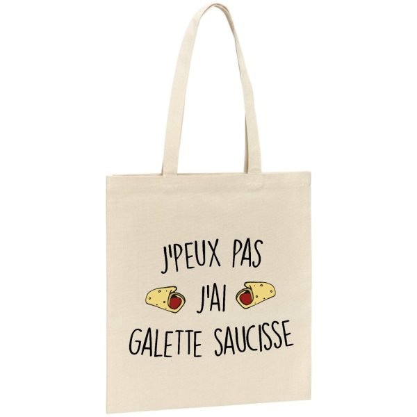 Tote bag J’peux pas j’ai galette saucisse