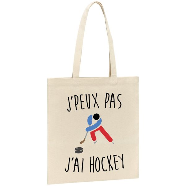 Tote bag J’peux pas j’ai hockey