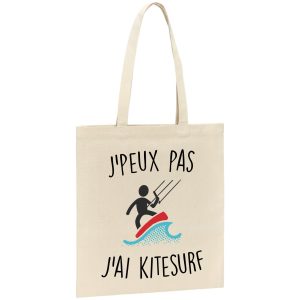Tote bag J’peux pas j’ai kitesurf