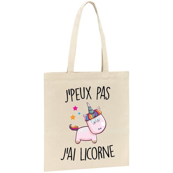 Tote bag J’peux pas j’ai licorne