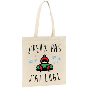 Tote bag J’peux pas j’ai luge