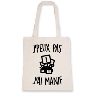 Tote bag J’peux pas j’ai manif