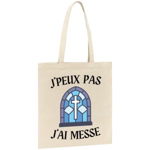 Tote bag J’peux pas j’ai messe