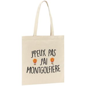 Tote bag J’peux pas j’ai montgolfiere