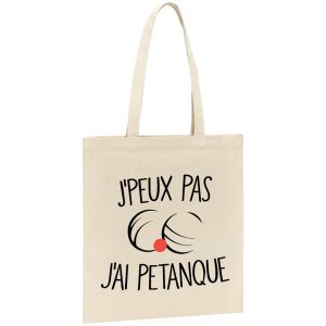 Tote bag J’peux pas j’ai petanque