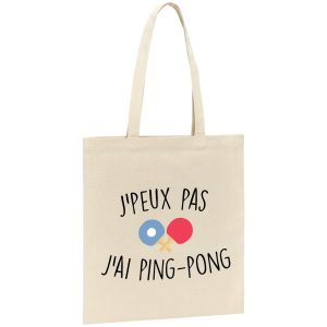 Tote bag J’peux pas j’ai ping-pong