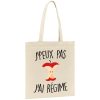 Tote bag J&rsquo;peux pas j&rsquo;ai regime