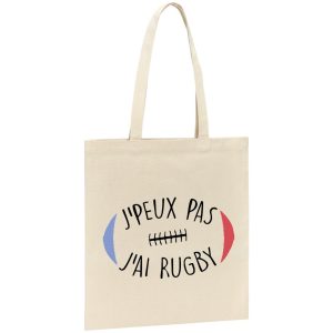 Tote bag J’peux pas j’ai rugby