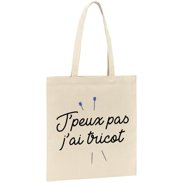 Tote bag J’peux pas j’ai tricot