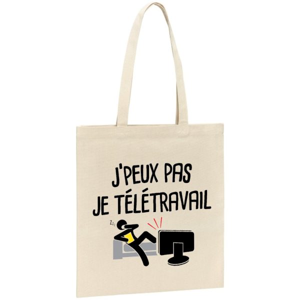 Tote bag J’peux pas je teletravail