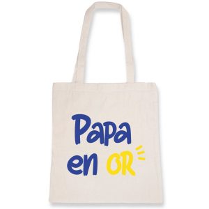 Tote bag Papa en or