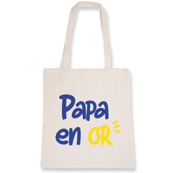 Tote bag Papa en or