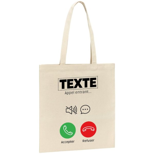 Tote bag Personnalise Appel de votre texte