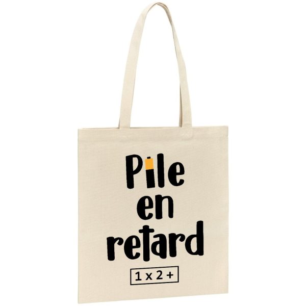 Tote bag Pile en retard