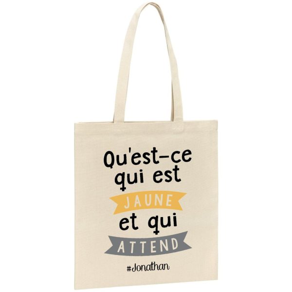 Tote bag Qu’est-ce qui est jaune Jonathan