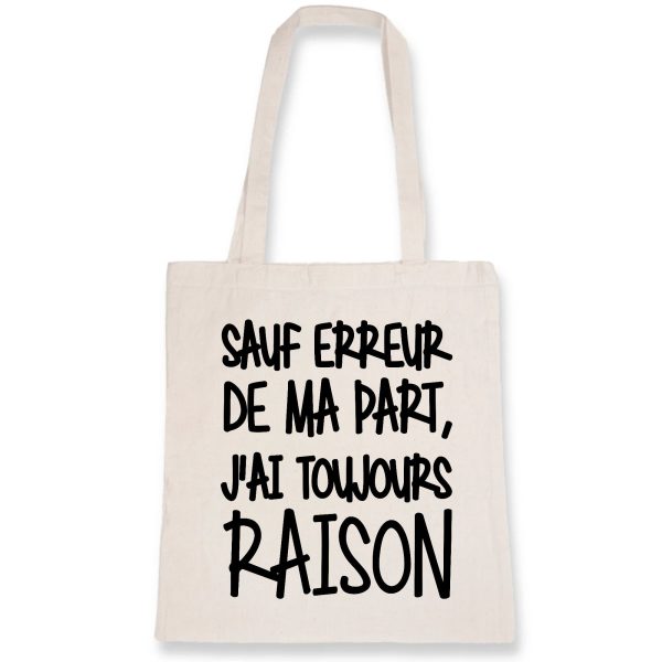 Tote bag Sauf erreur j’ai raison