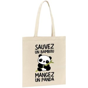 Tote bag Sauvez un bambou, mangez un panda