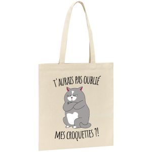 Tote bag T’aurais pas oublie mes croquettes