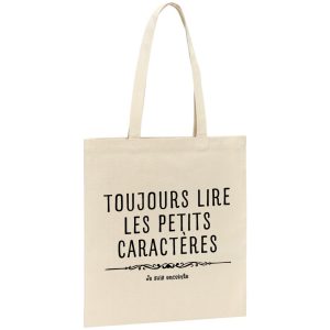Tote bag Toujours lire les petits caracteres car je suis enceinte