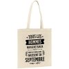 Tote bag Tous les hommes naissent egaux les meilleurs en septembre