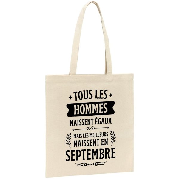 Tote bag Tous les hommes naissent egaux les meilleurs en septembre