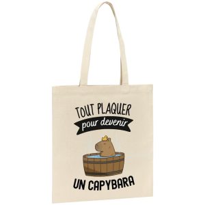 Tote bag Tout plaquer pour devenir un capybara